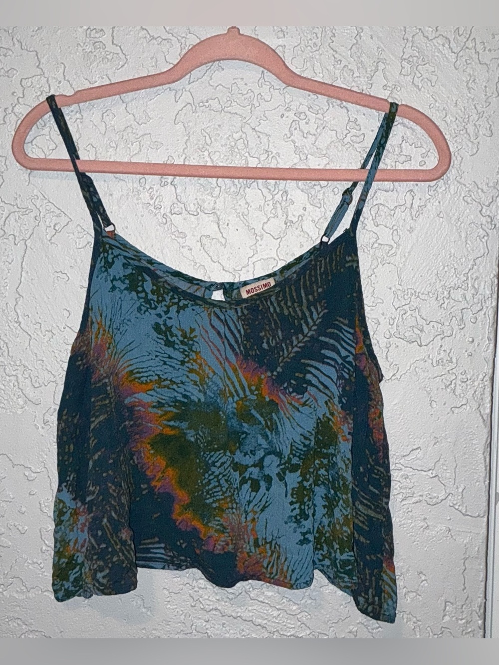 Mossimo Supply Co. Blue, Orange & Green Spaghetti Strap Cropped Cami